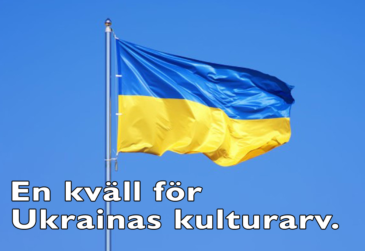 Ukrainas flagga mot en blå himmel