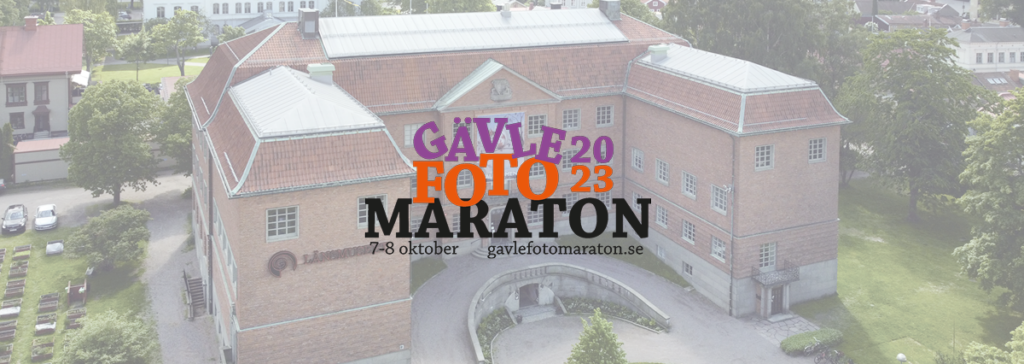 Bild på länsmuseet, med en text framför som står Gävle foto maraton 2023